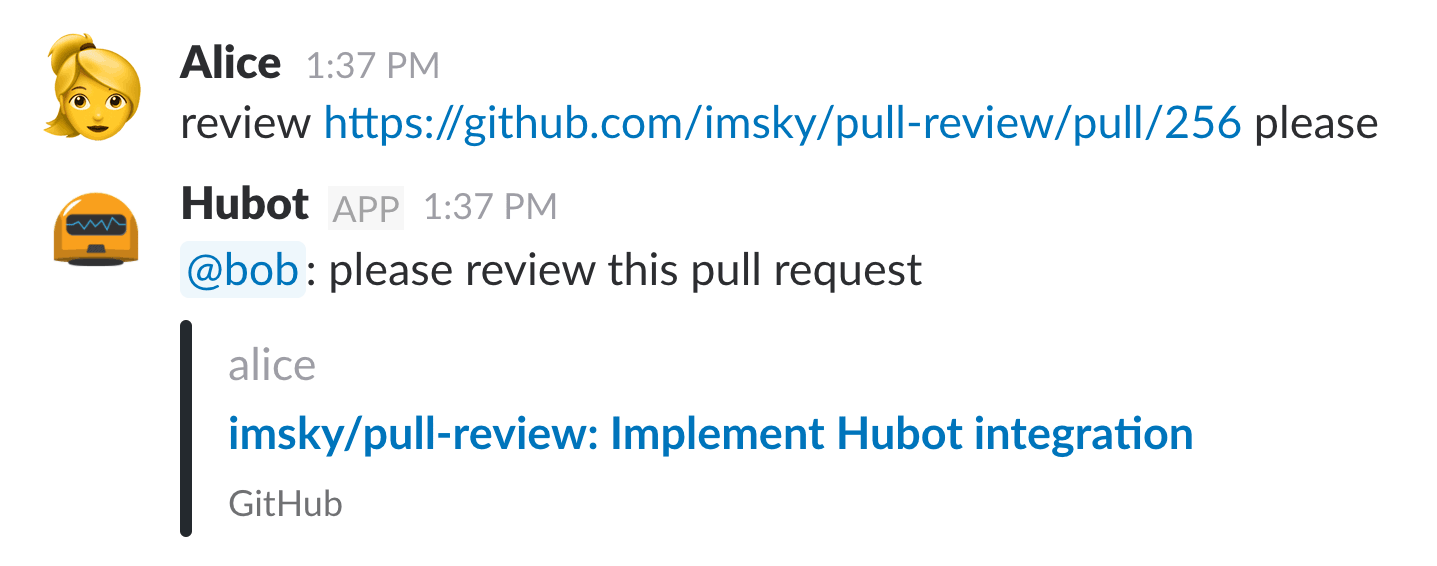 Pull Review used with Hubot